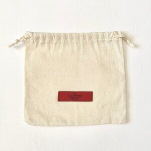 Valentino Garavani Dust Bag Beige Red Pouch Drawstring Storage Gift Chic Luxury